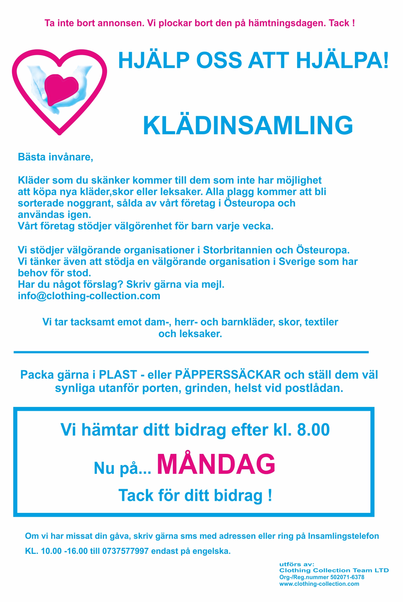 Klädinsamling, Jnytt, Blufföretag, Jonkoping